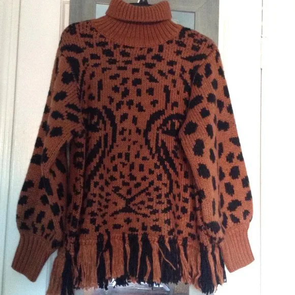 Farm Rio Caramel Midnight Leopard Sweater - Picture 6 of 10